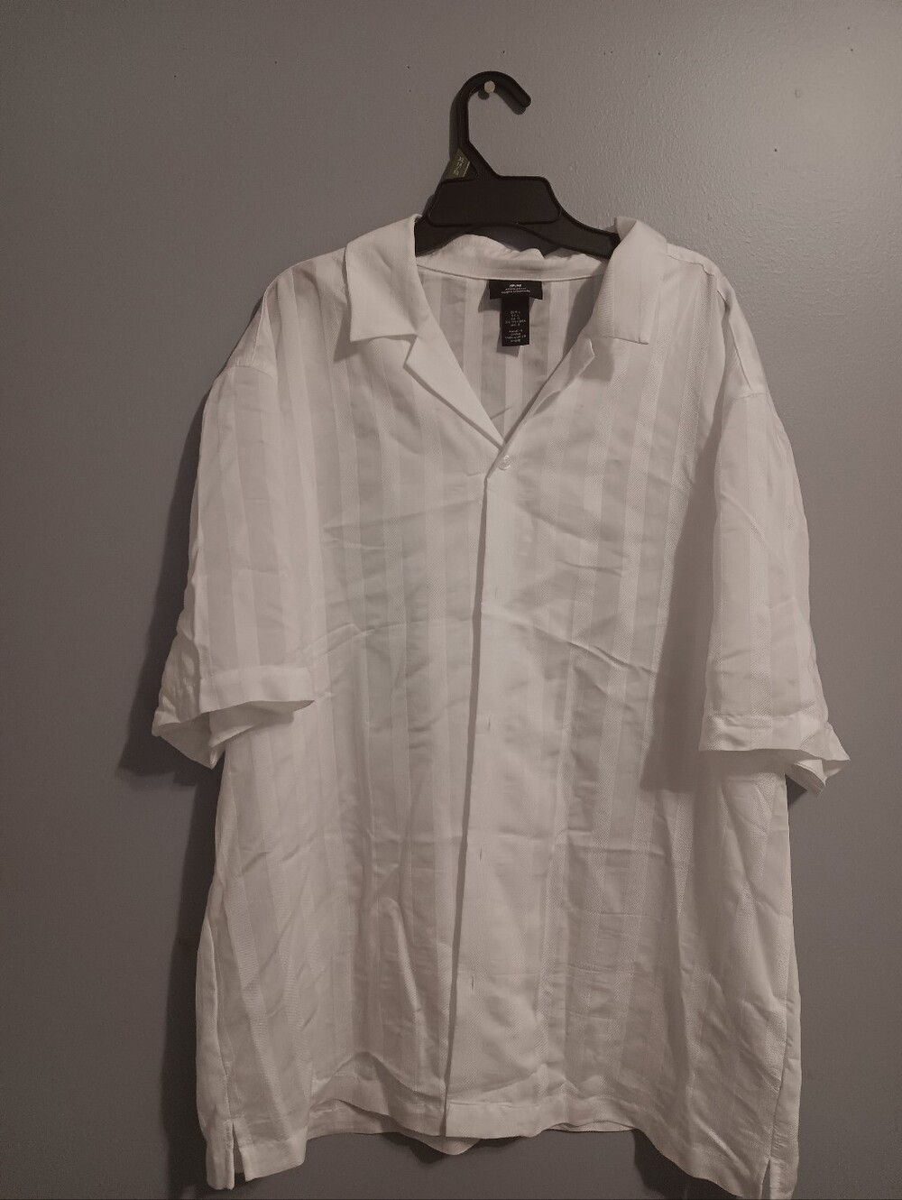 H&M White Short-Sleeve Shirt Jacket